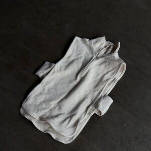 Zara Cream Ribbed Zip-Up Vest